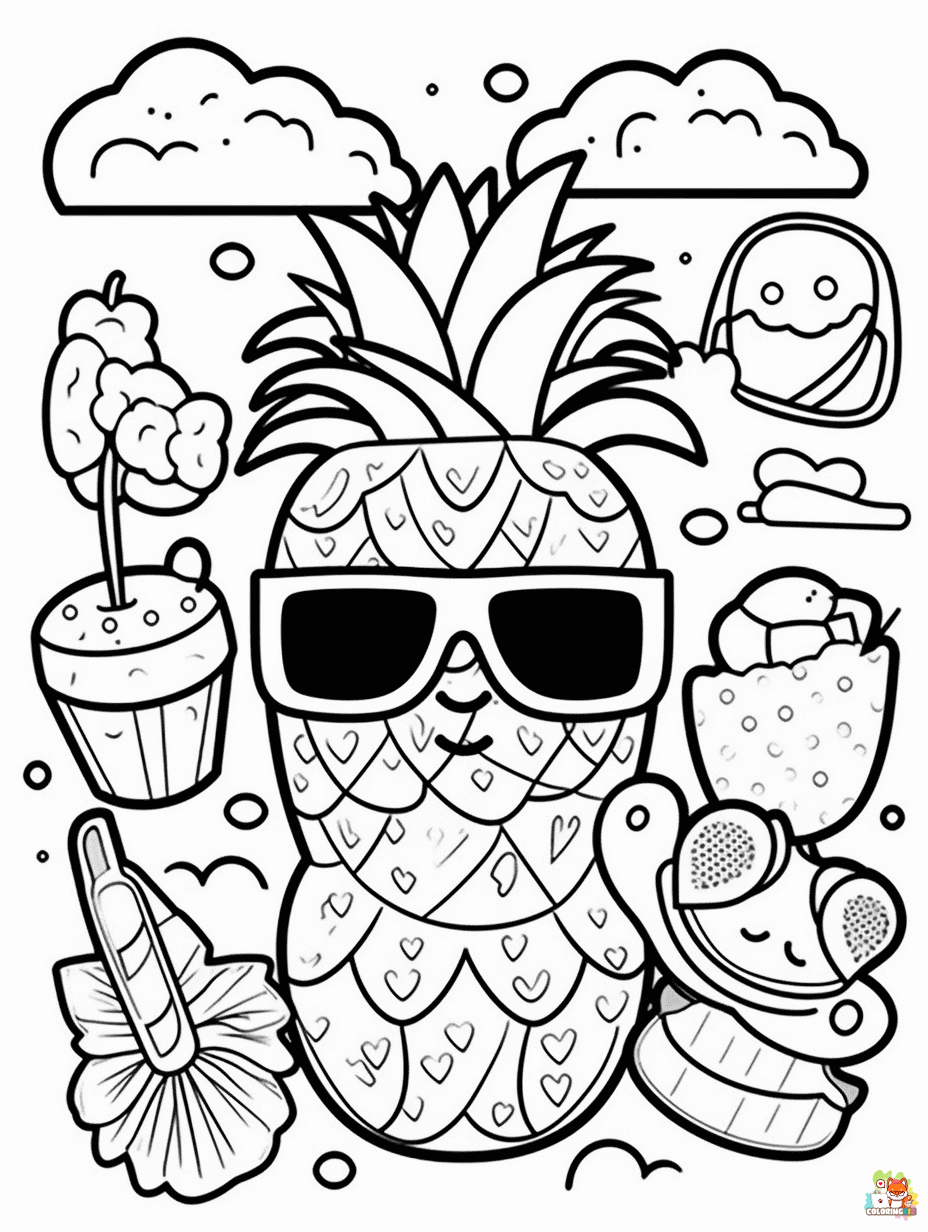 summer vibes coloring pages printable 1