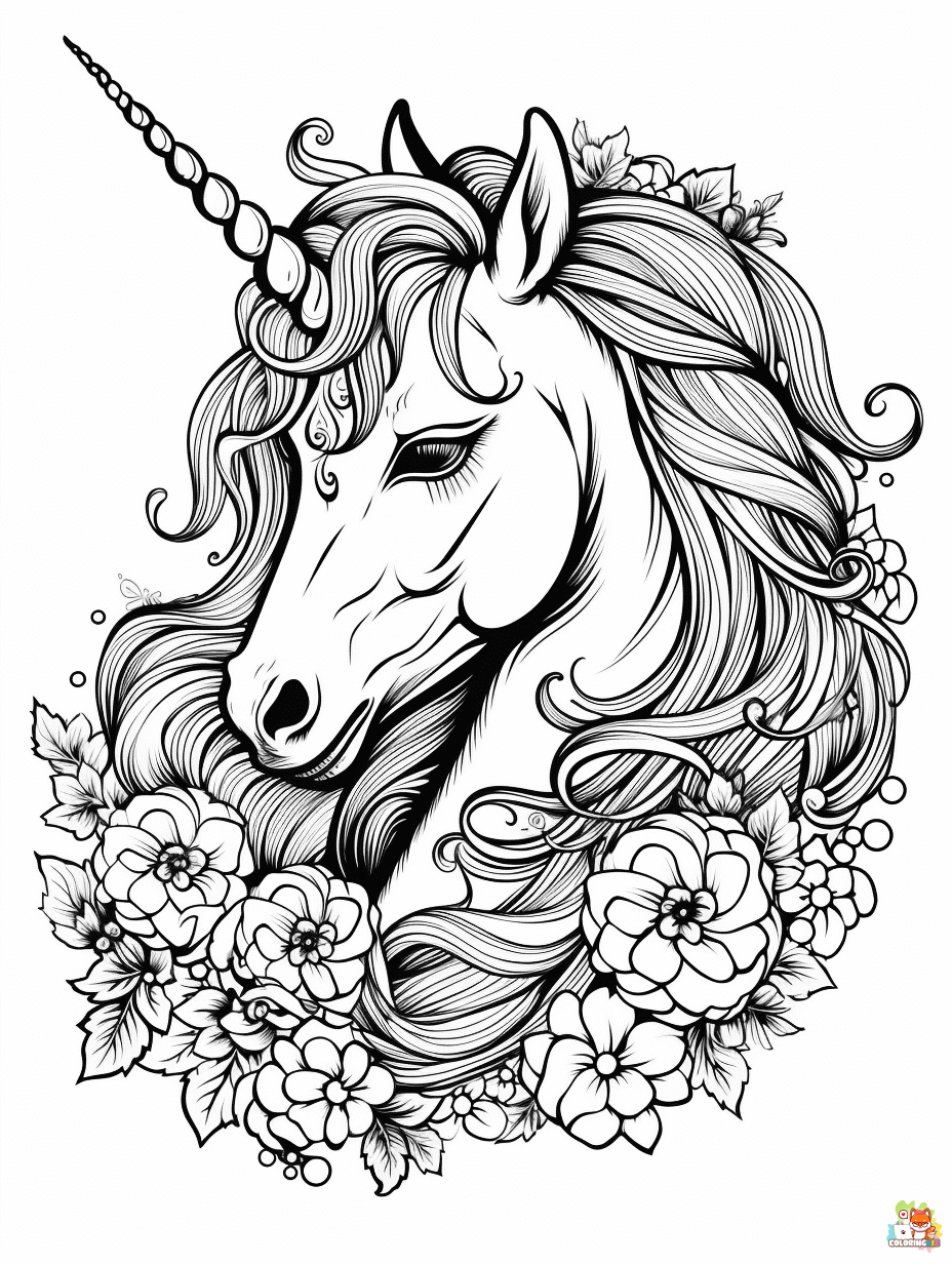 unicorn coloring pages 16