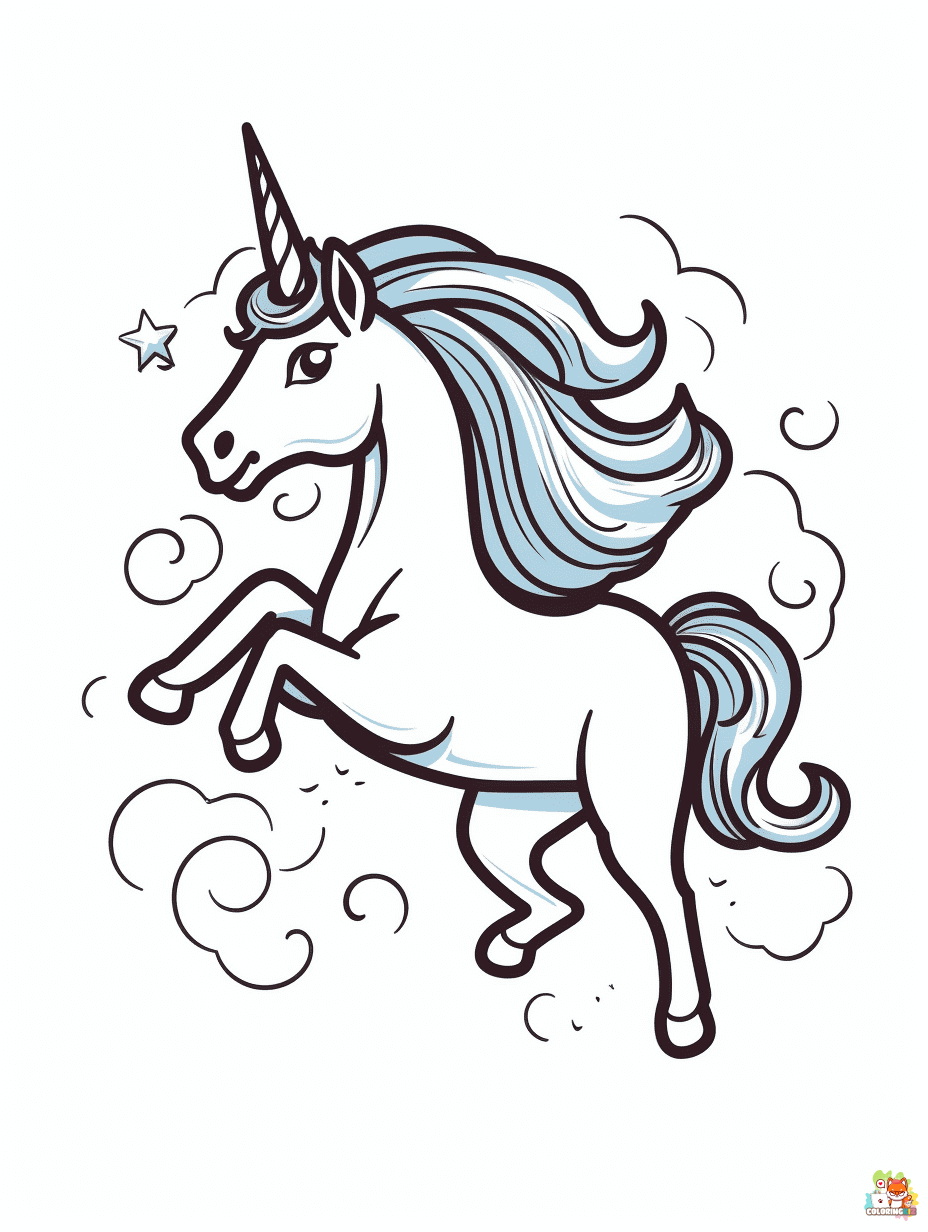 unicorn coloring pages for kids 1