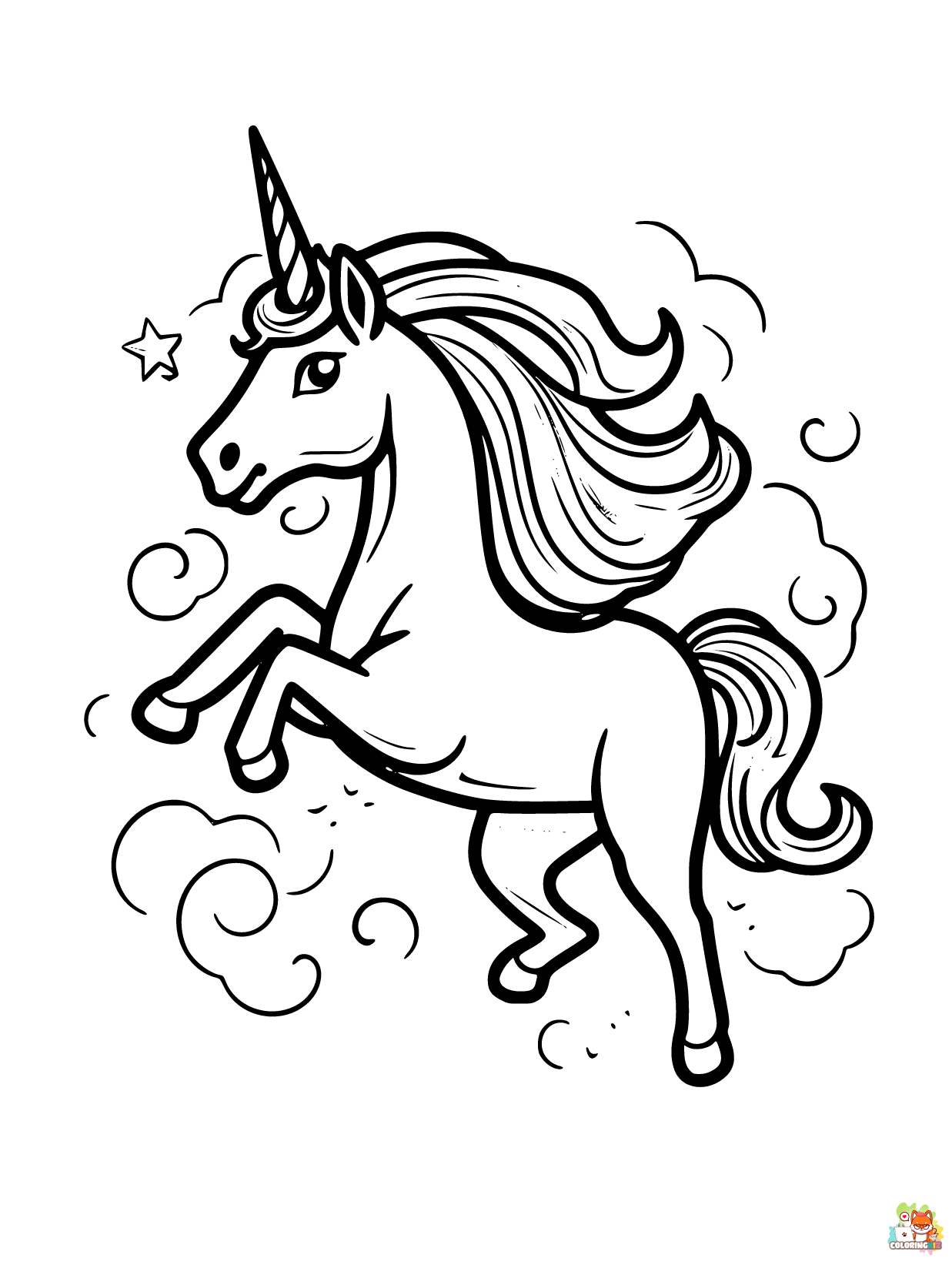 unicorn coloring pages for kids 2
