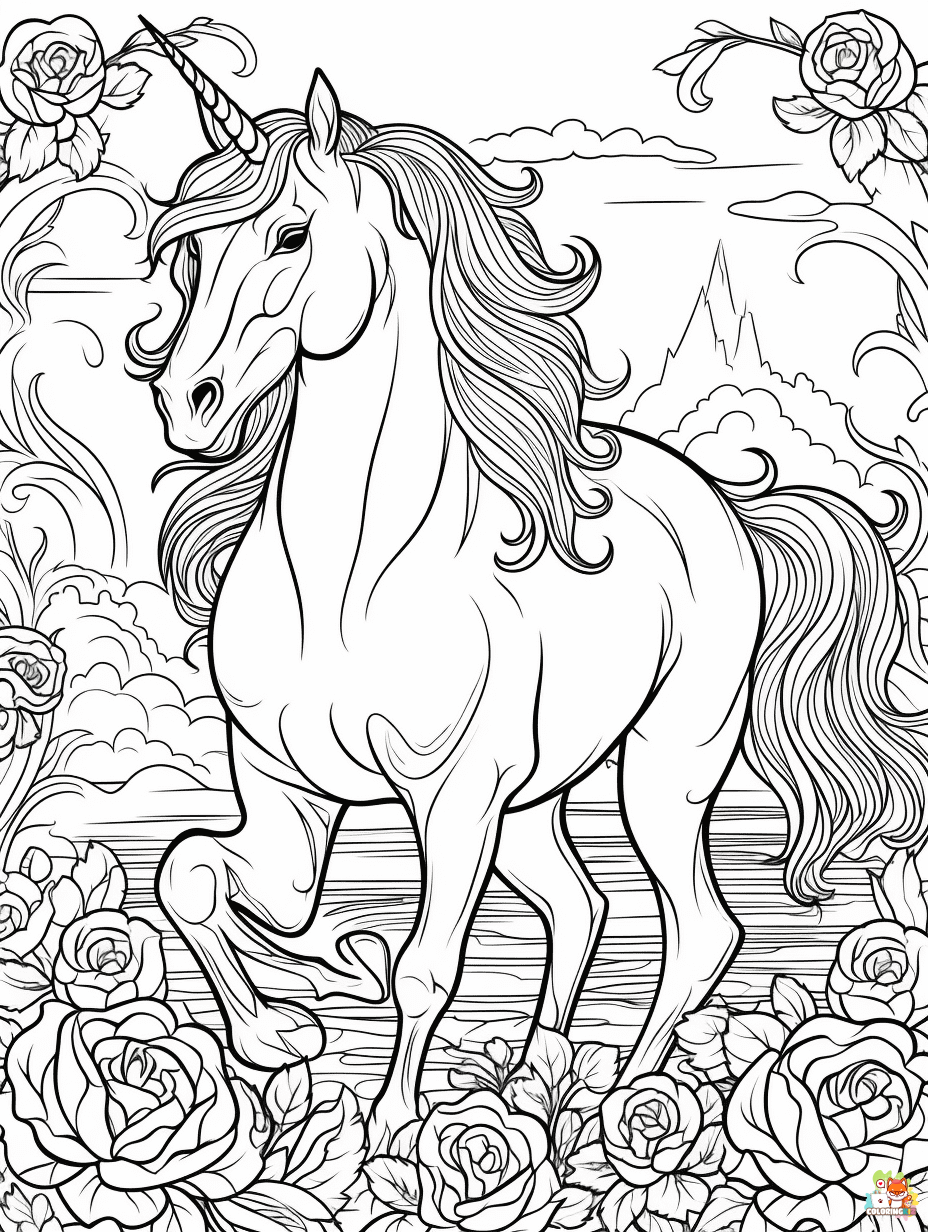 unicorn coloring pages free 1