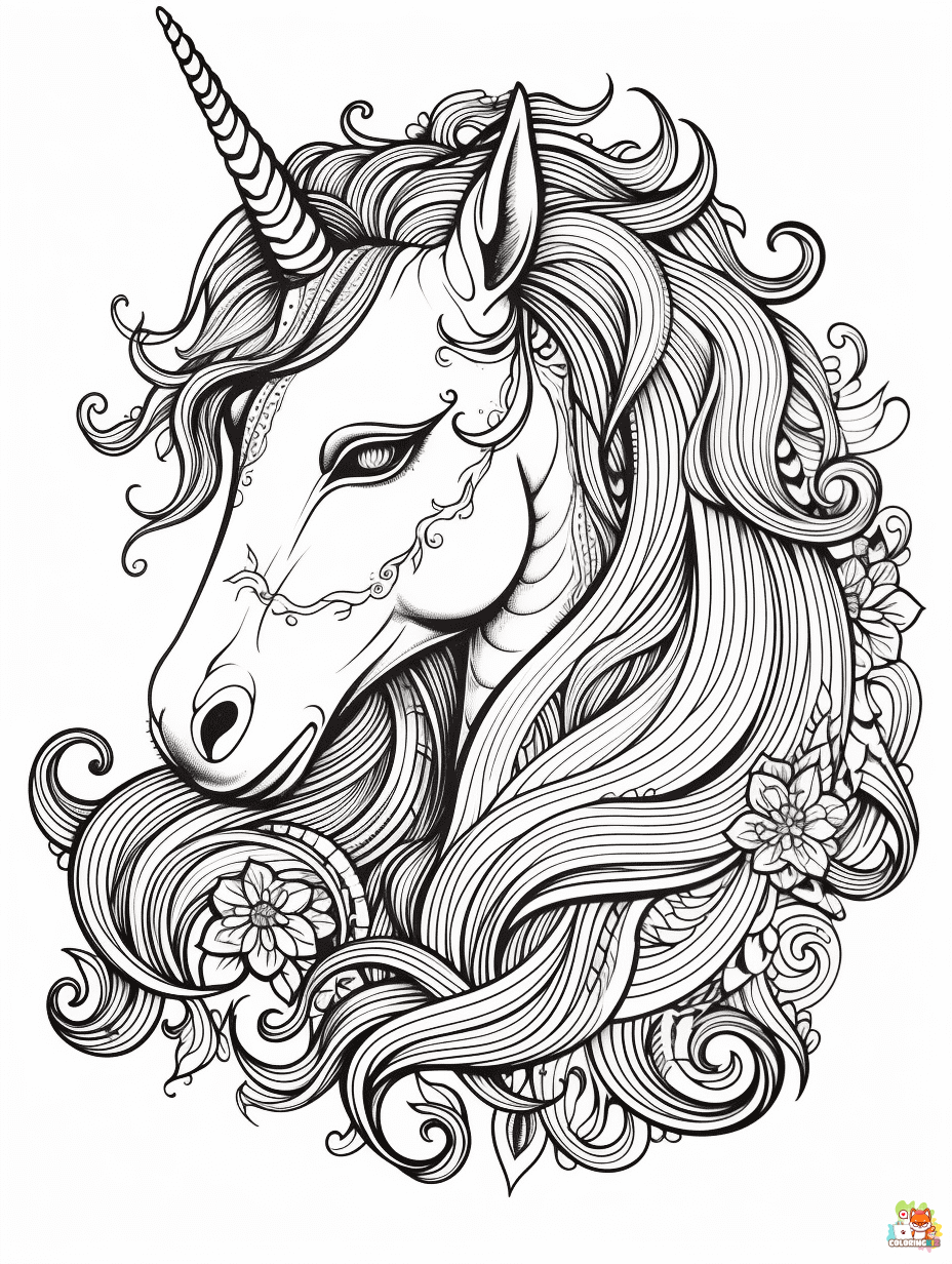 unicorn coloring pages free 2