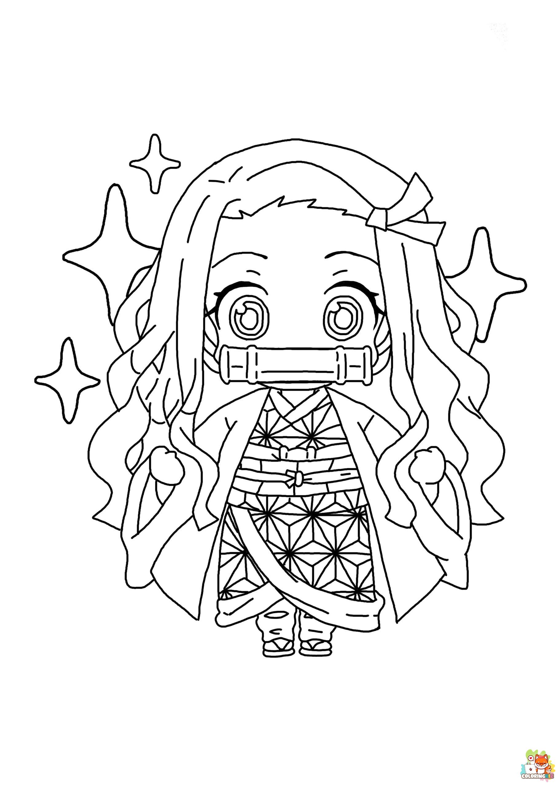Baby Nezuko Coloring Pages