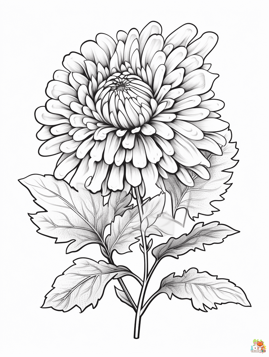 Chrysanthemums Coloring Pages for Adults