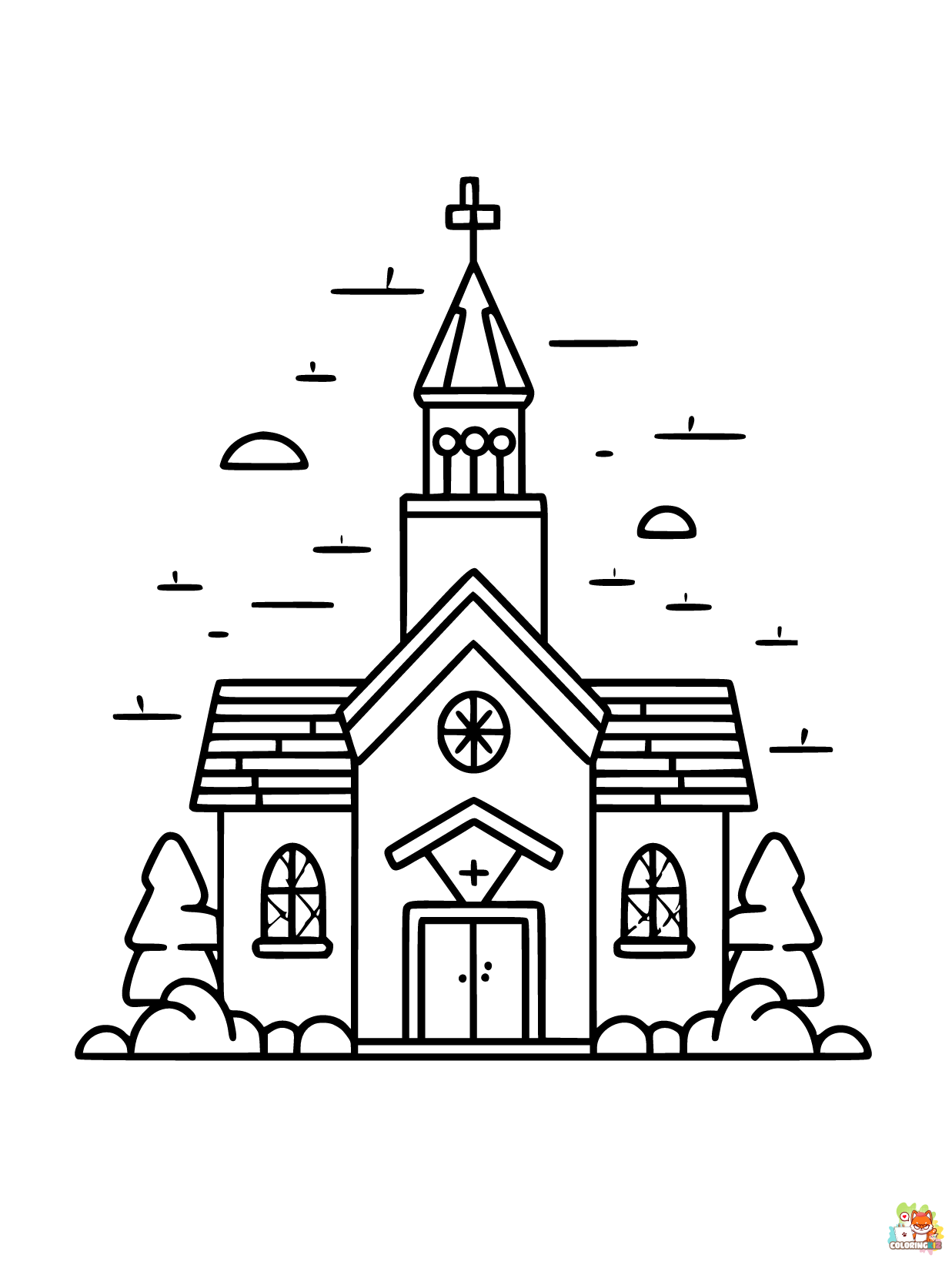 Church coloring pages printable free