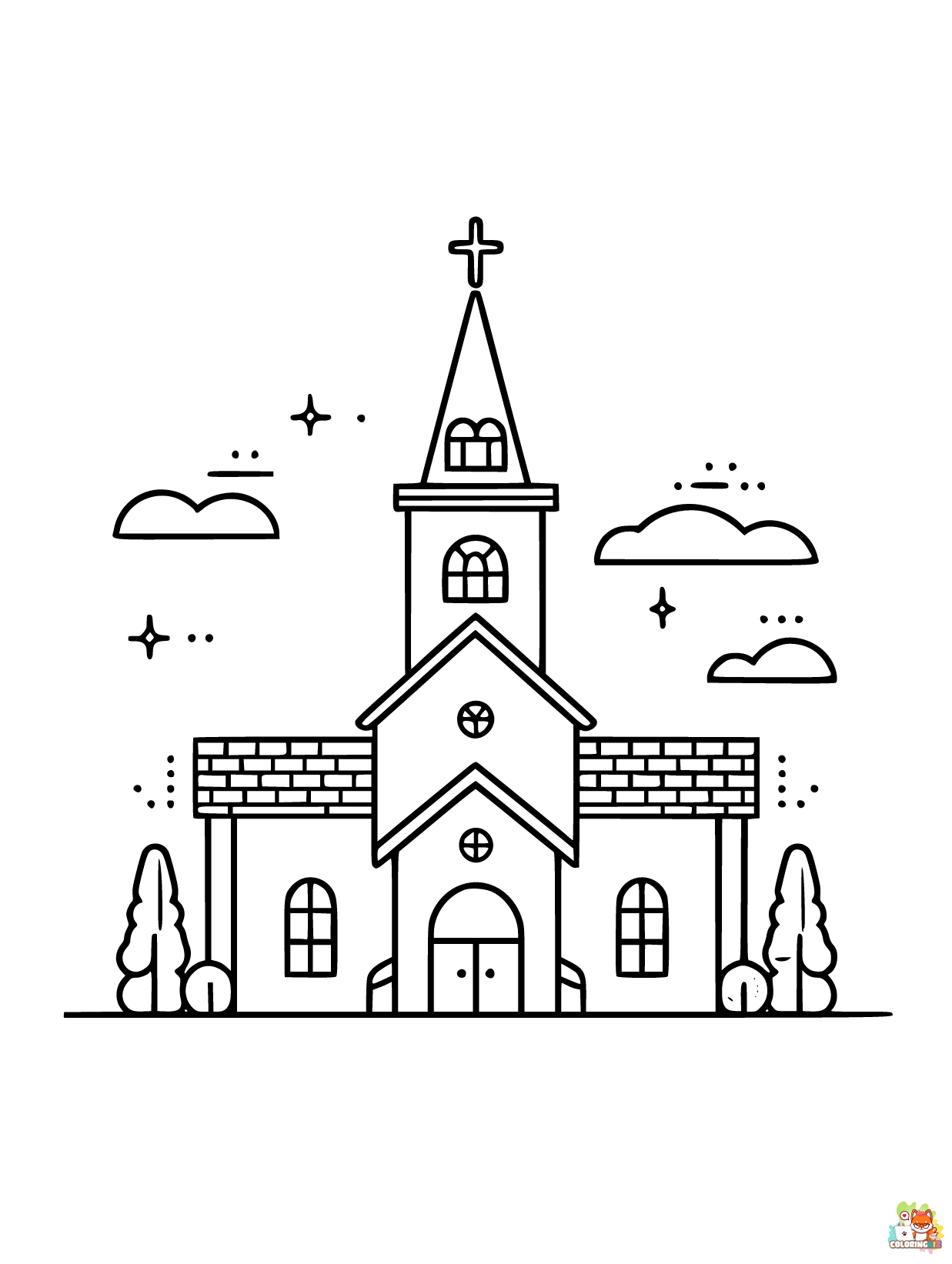 Church coloring pages printable