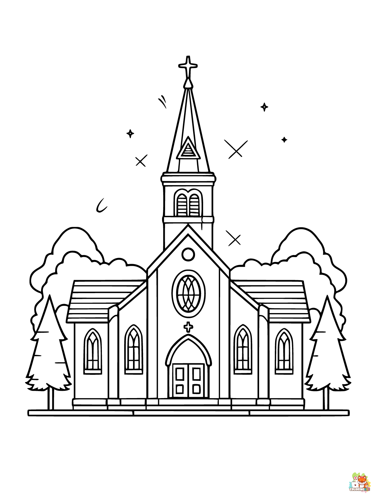 Church coloring pages to print