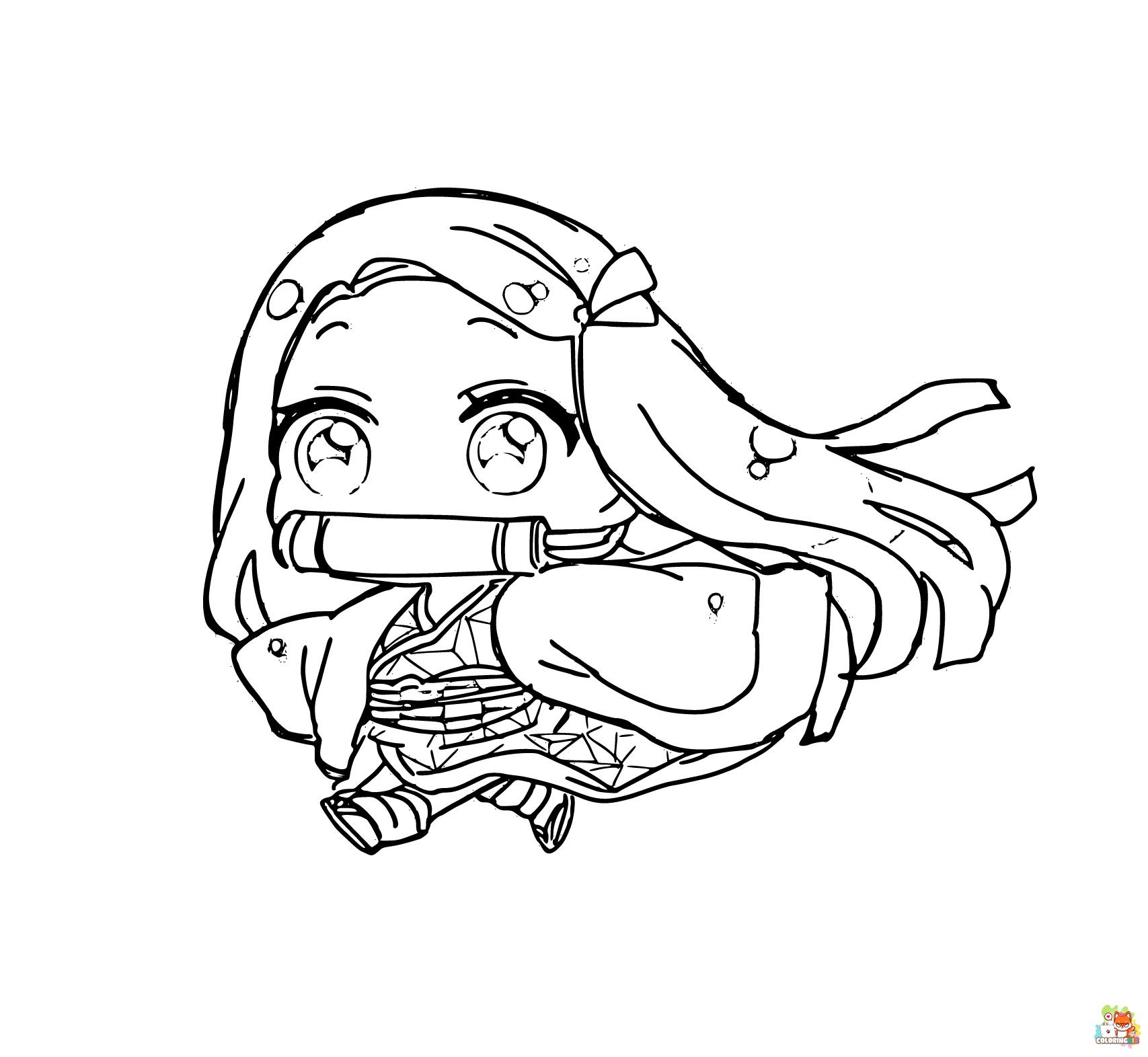 Cute Nezuko Coloring Pages