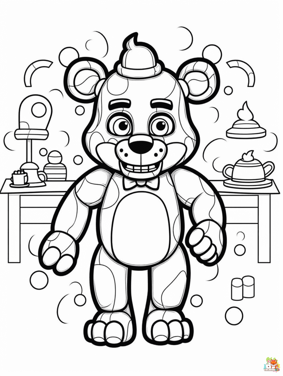 Five nights at Freddys coloring pages to print 1