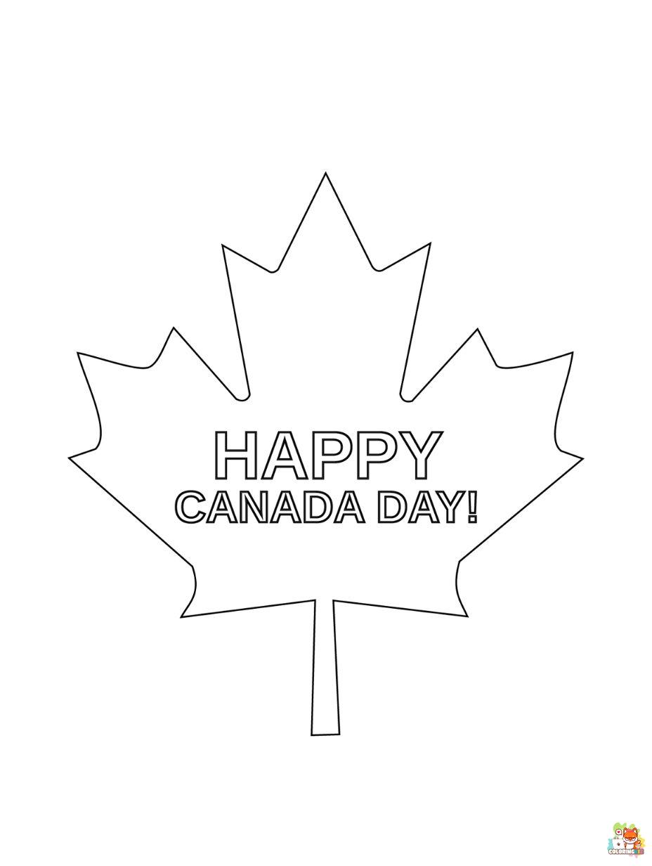Free Canada Day coloring pages for kids