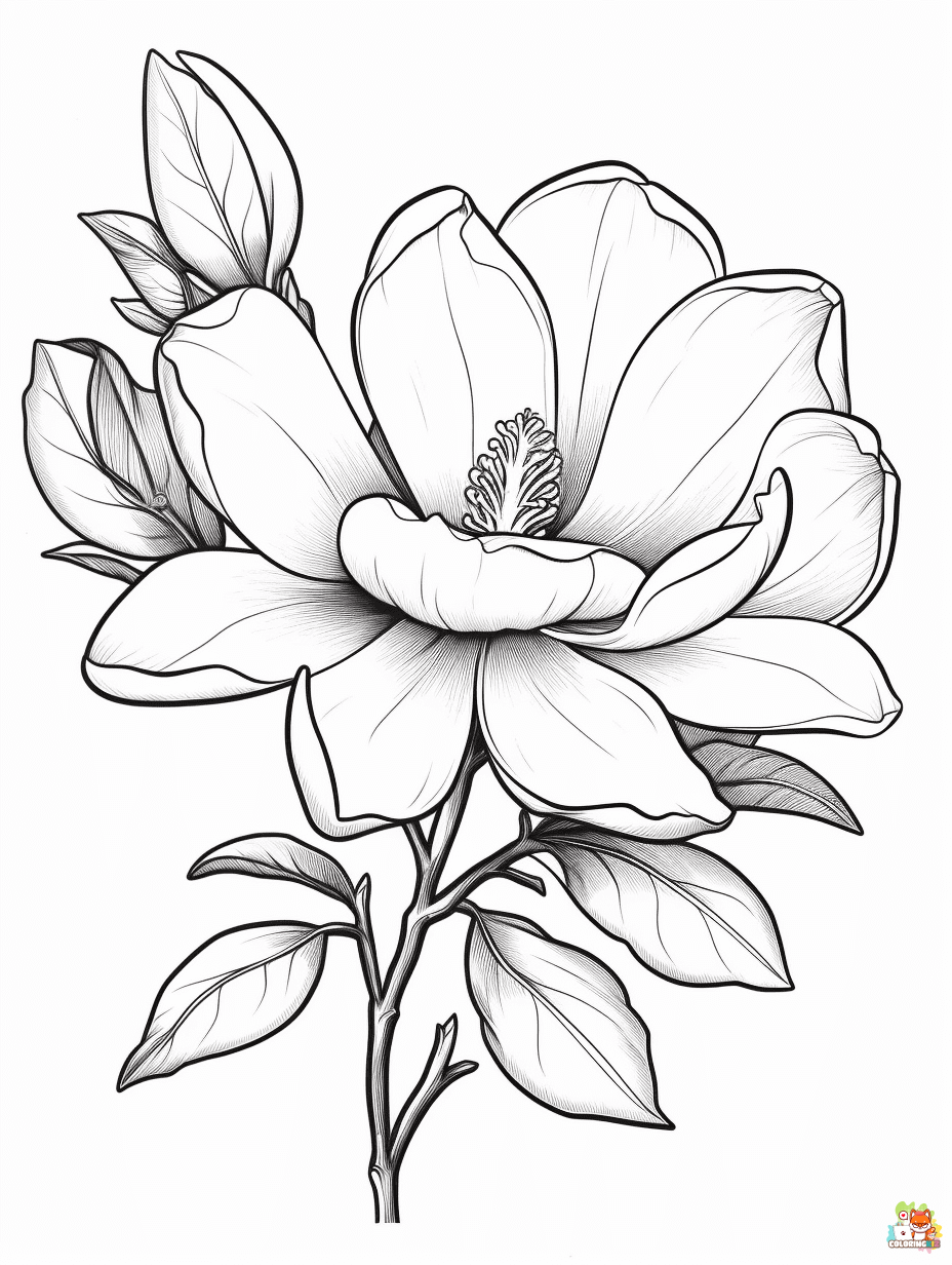 Free Magnolia Coloring Pages