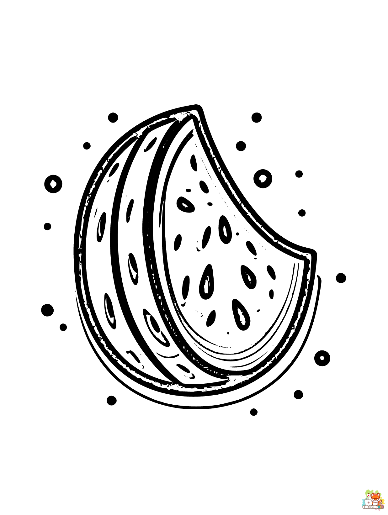 Free Watermelon coloring pages for kids