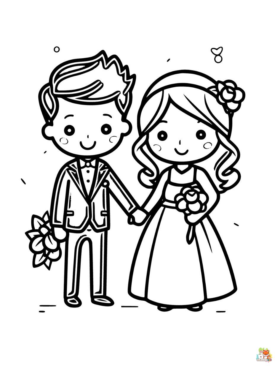Free Wedding coloring pages for kids