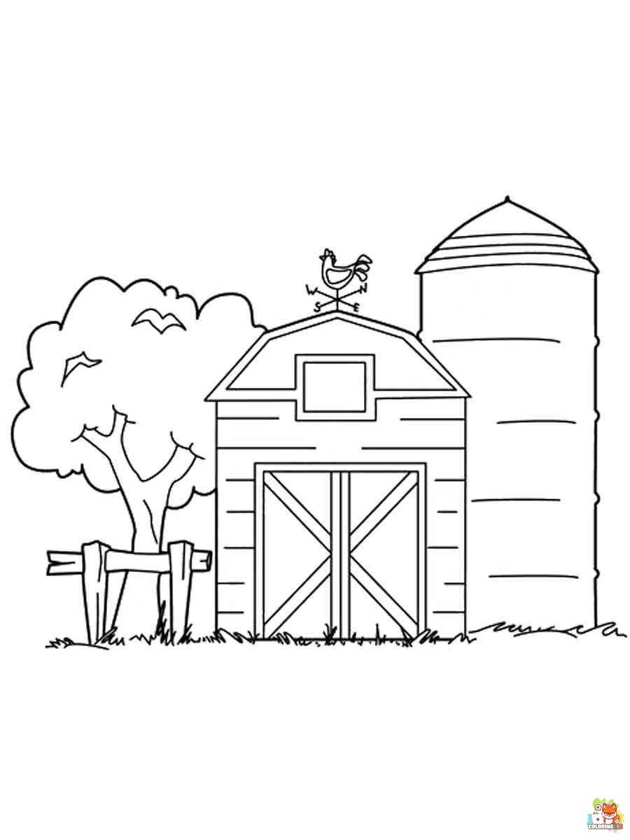 Free barn coloring pages for kids