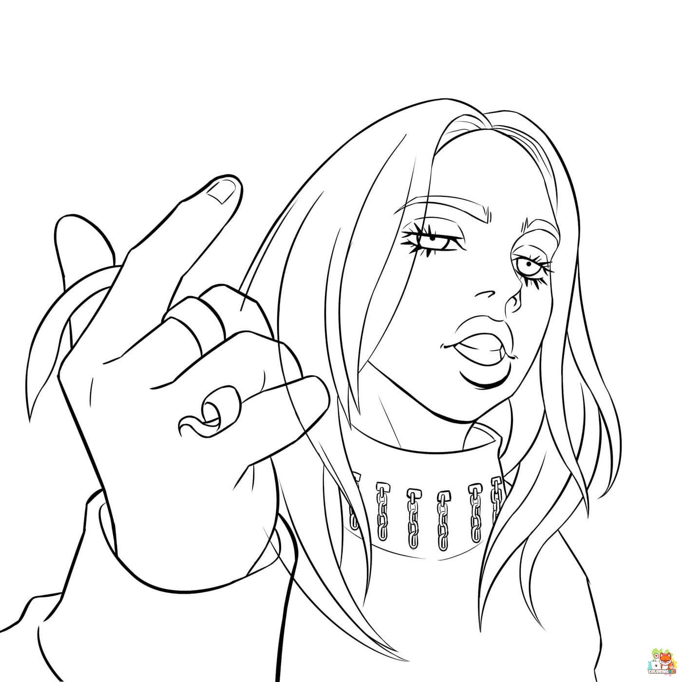 Free billie eilish coloring pages for kids