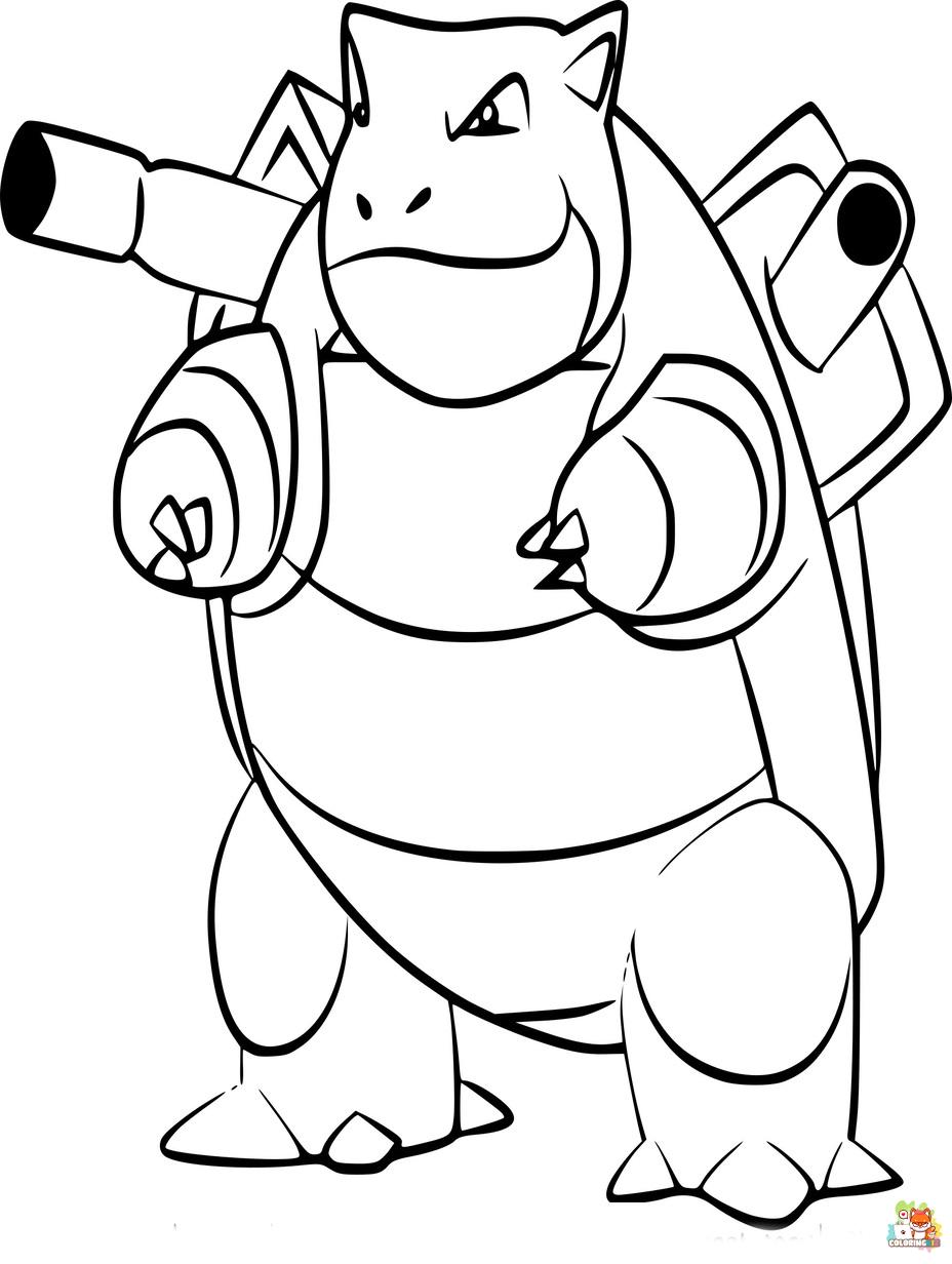 Free blastoise coloring pages for kids