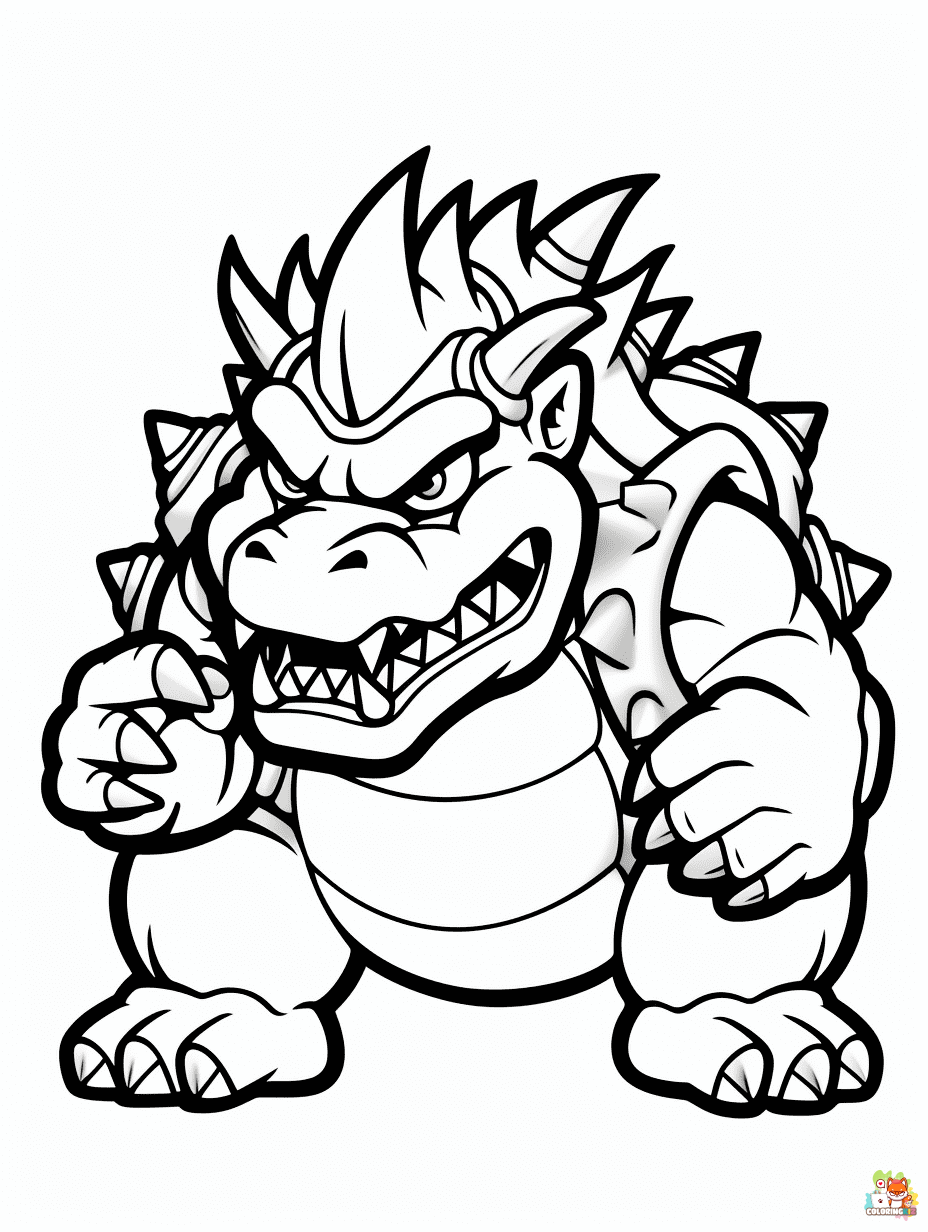 Free bowser coloring pages for kids