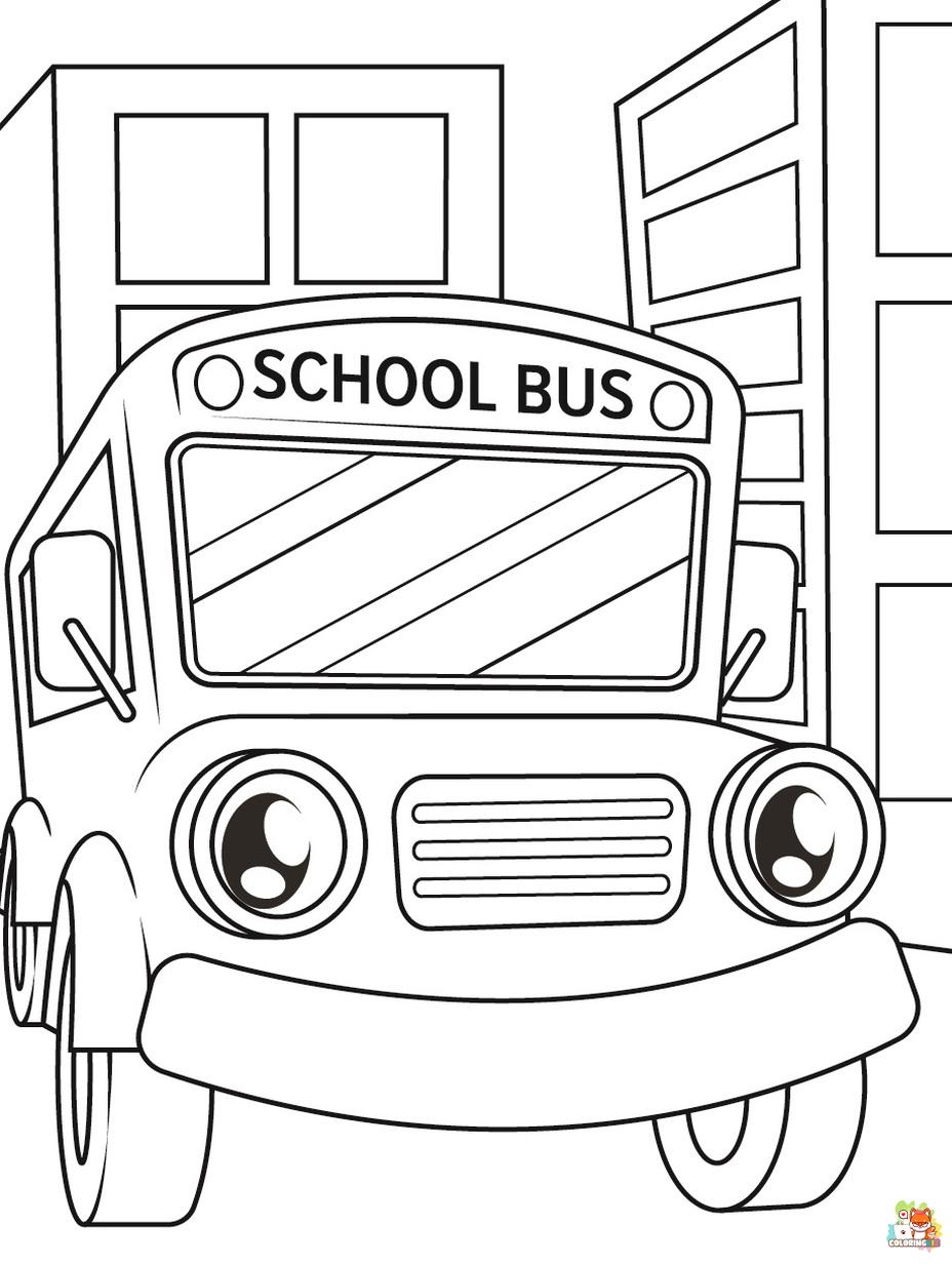 Free bus coloring pages for kids