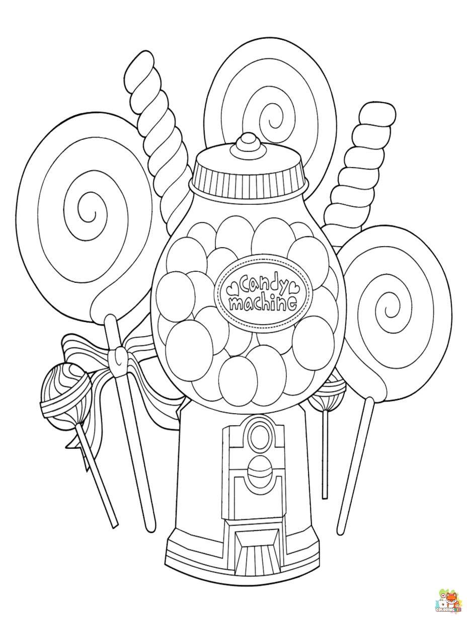 Free candies coloring pages for kids