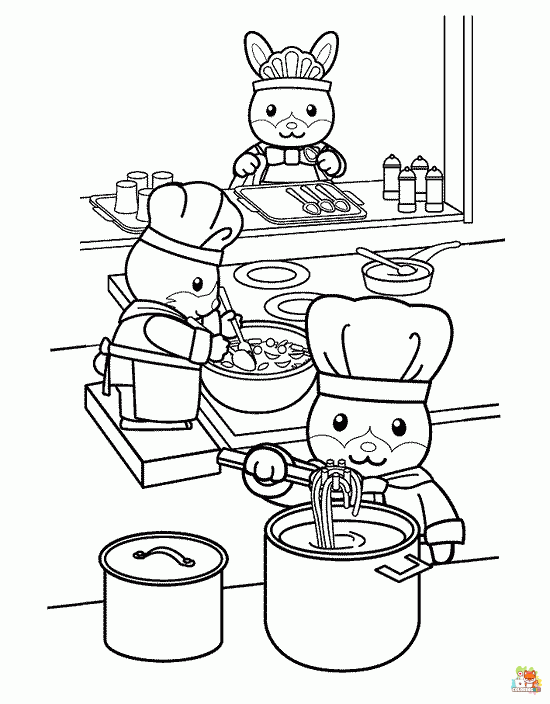 Free cooking coloring pages for kids