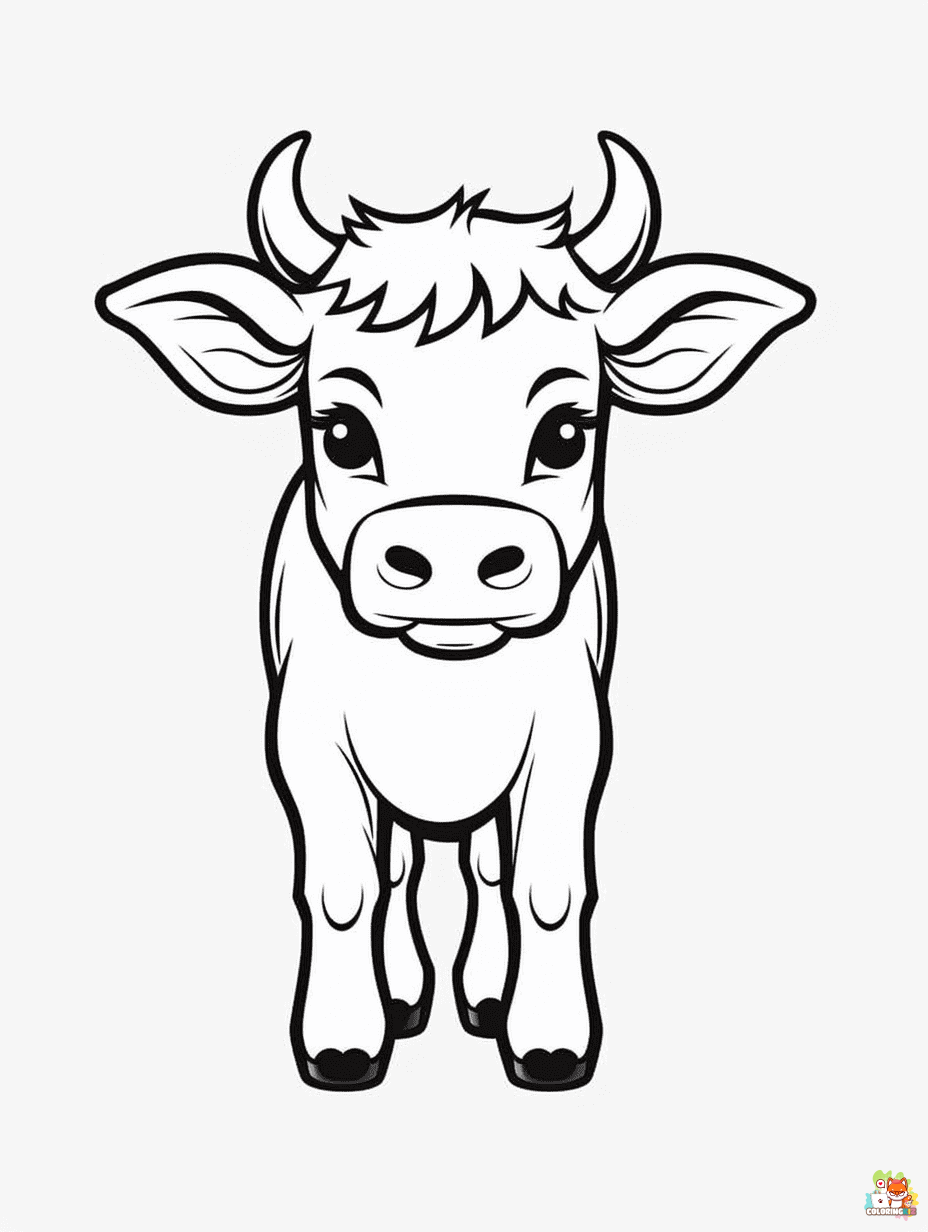 Free cow coloring pages for kids
