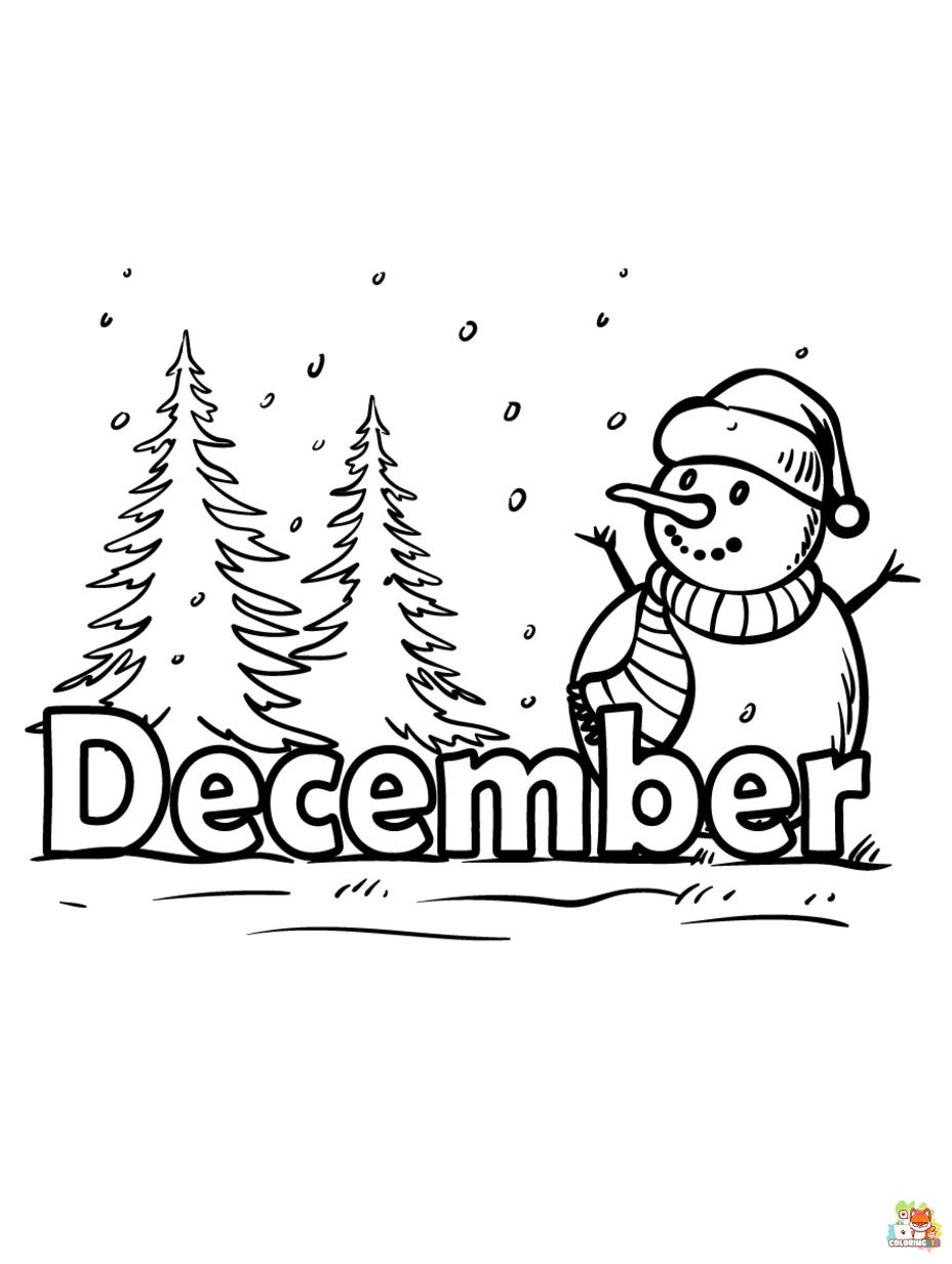 Free december coloring pages for kids