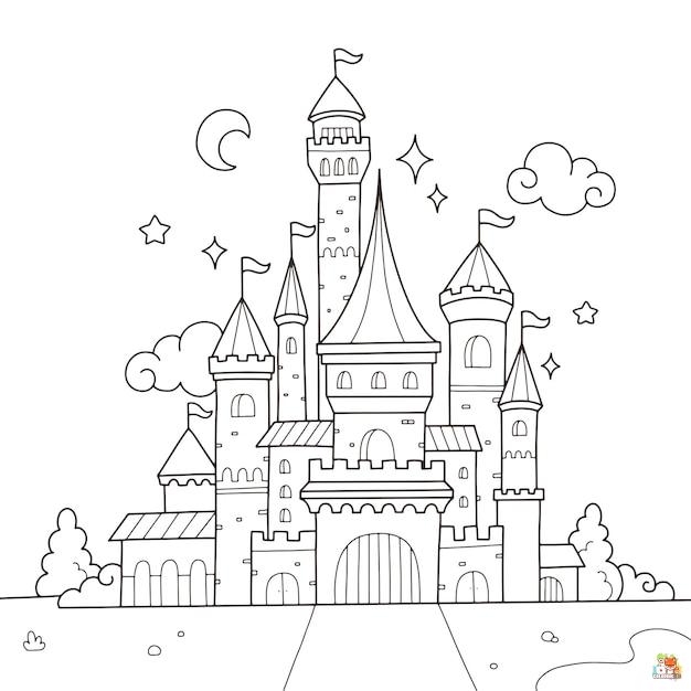 Free disney castle coloring pages for kids