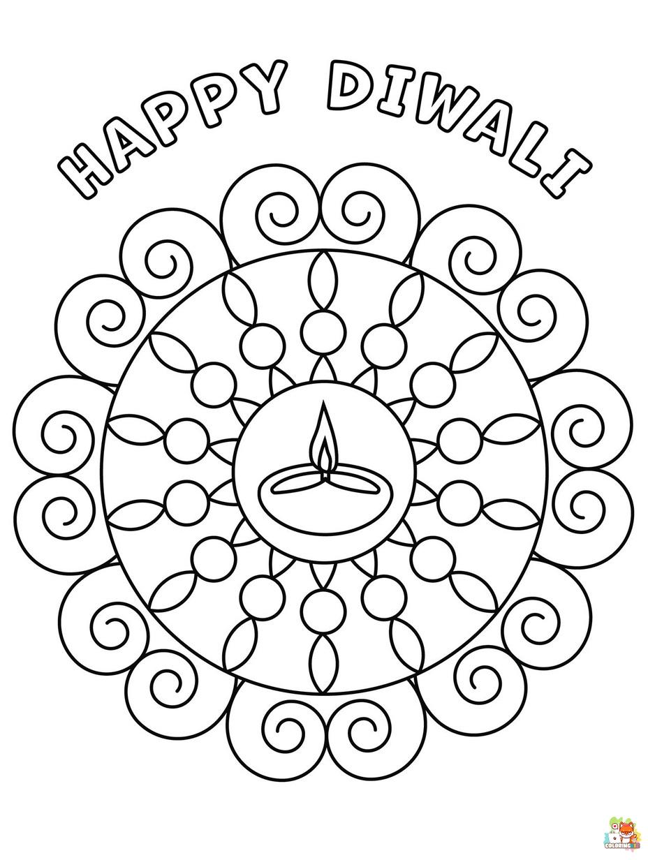 Free diwali coloring pages for kids