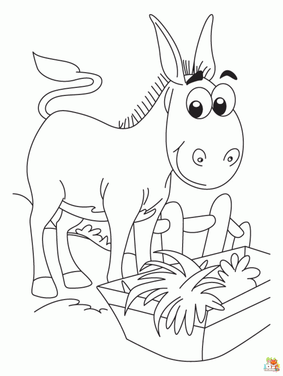 Free donkey coloring pages for kids