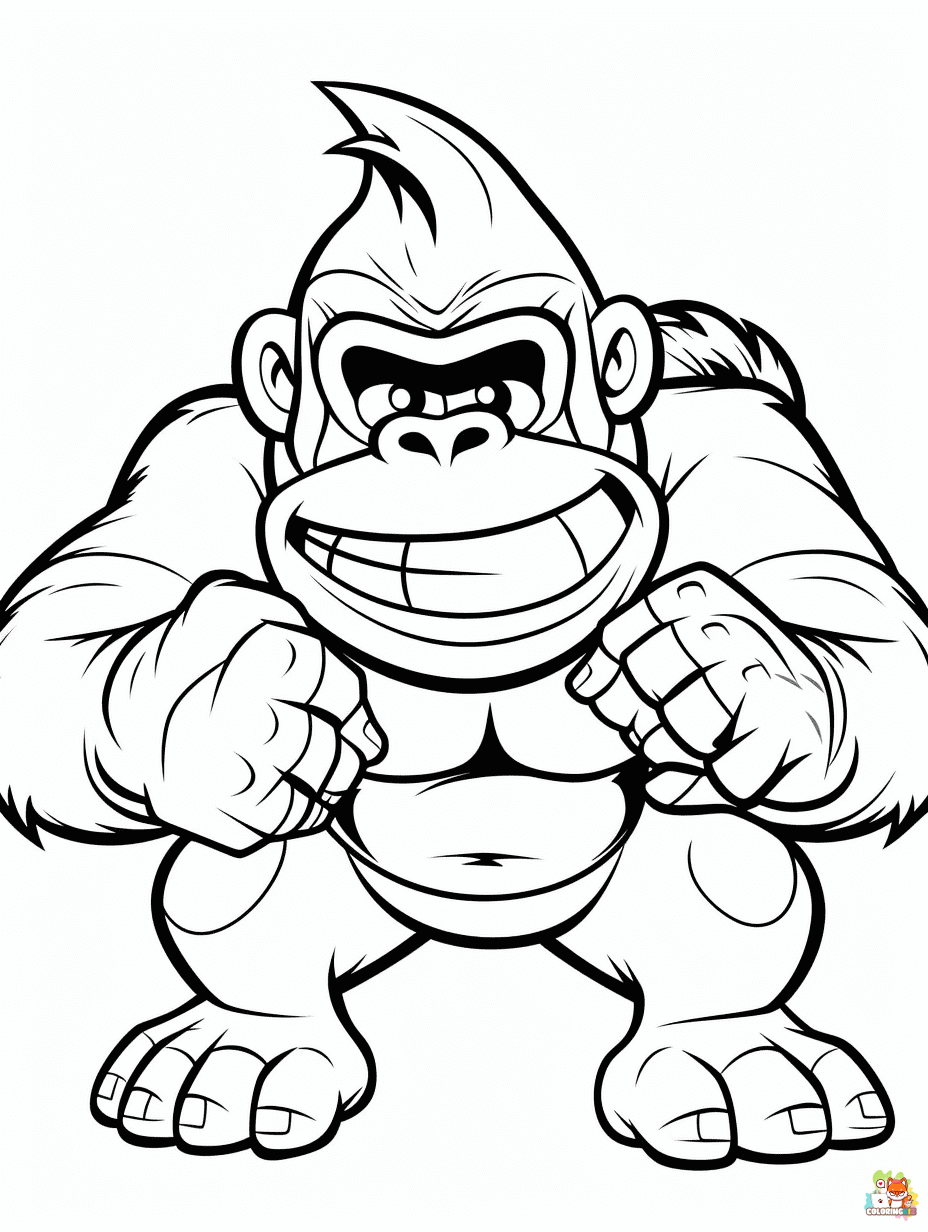 Free donkey kong coloring pages for kids
