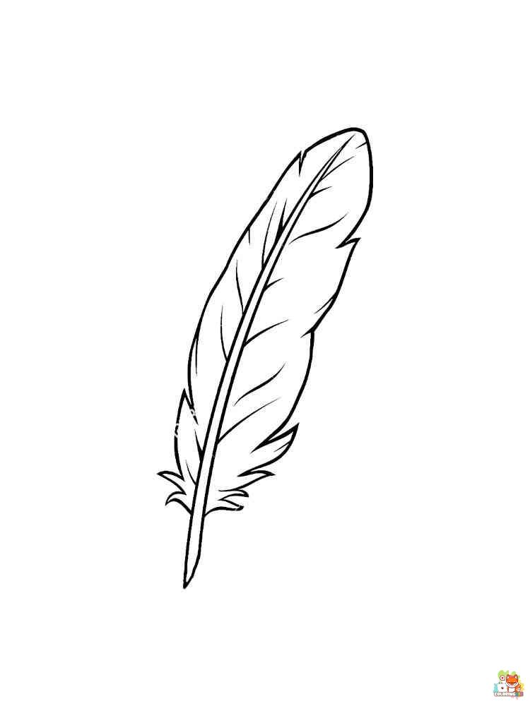 Free feather coloring pages for kids