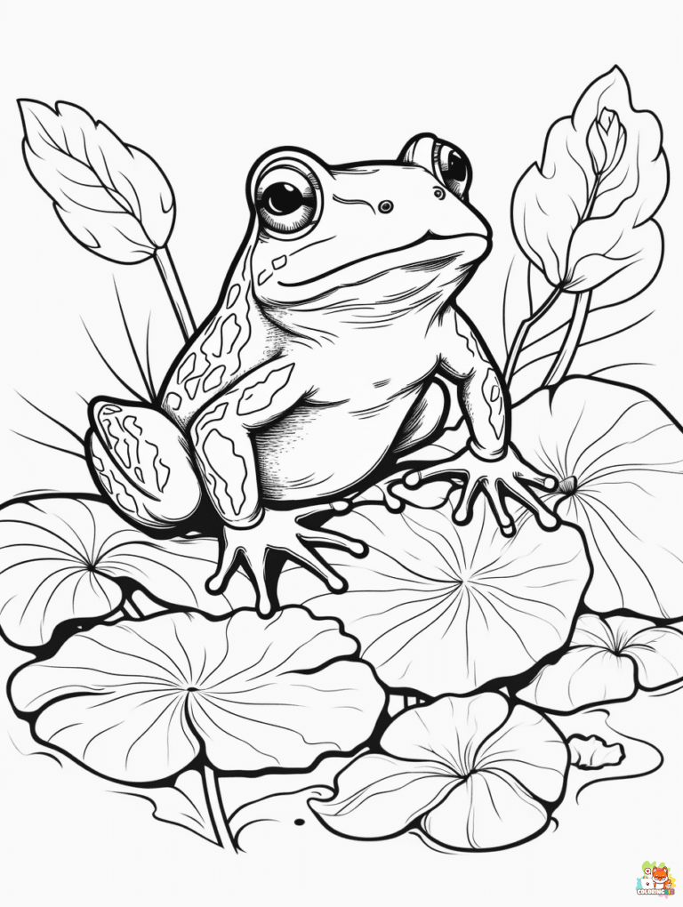 Free frog coloring pages for kids