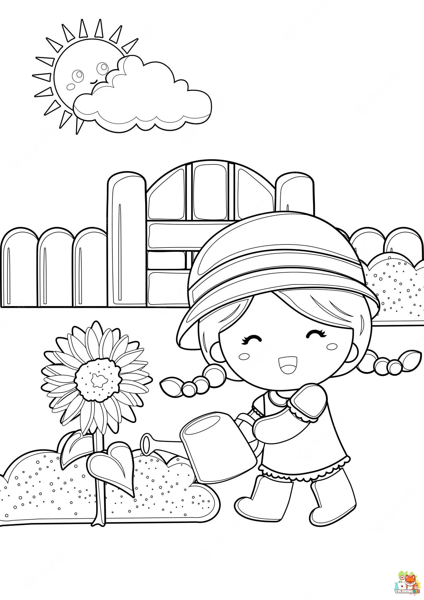 Free garden coloring pages for kids