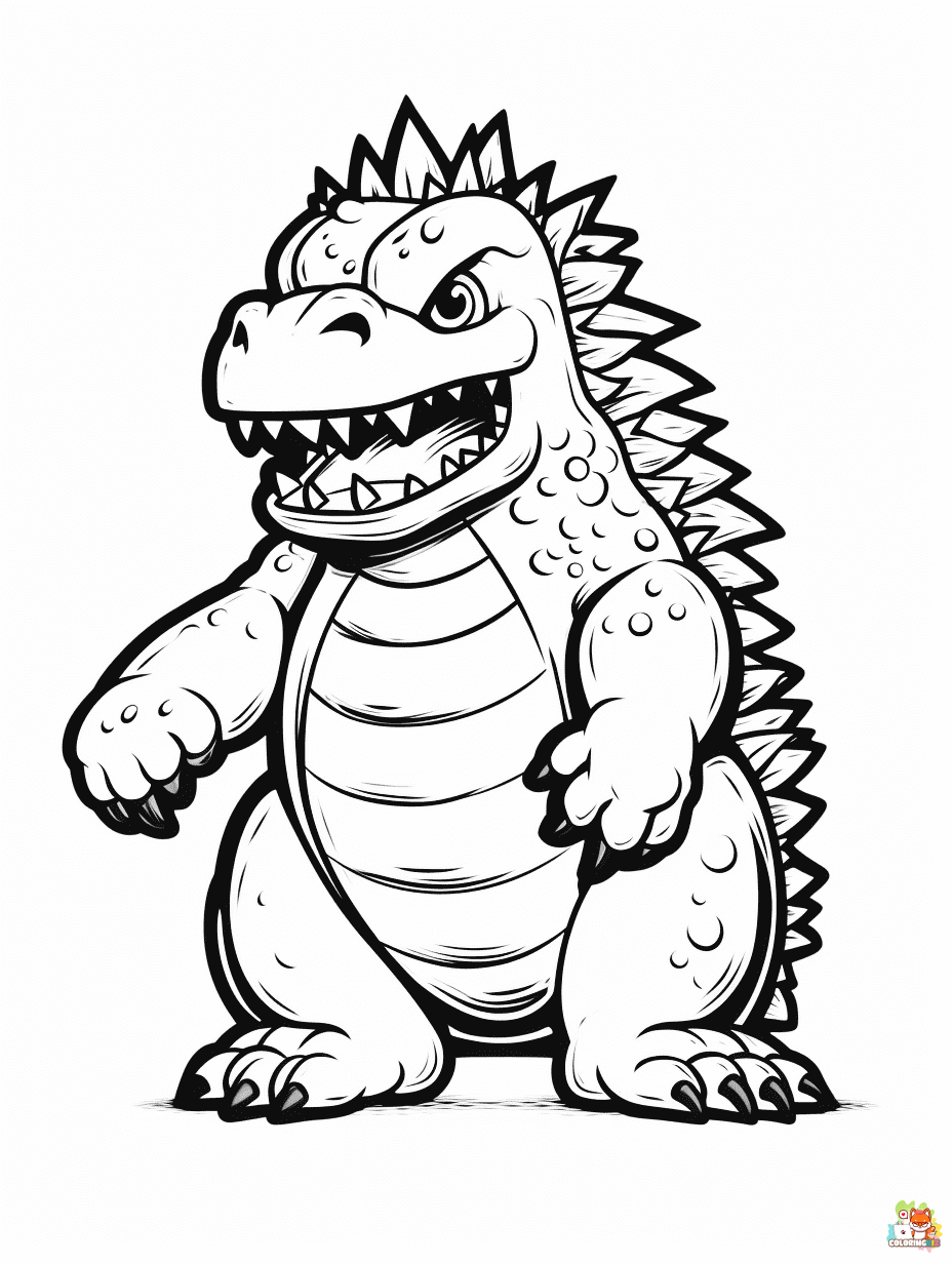 Free godzilla coloring pages for kids