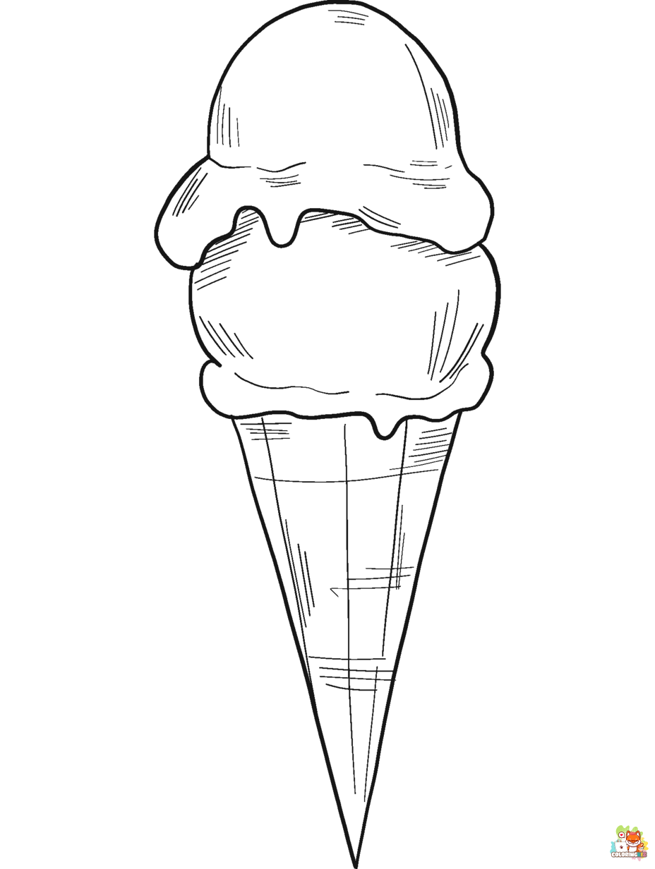 Free ice cream cone coloring pages for kids