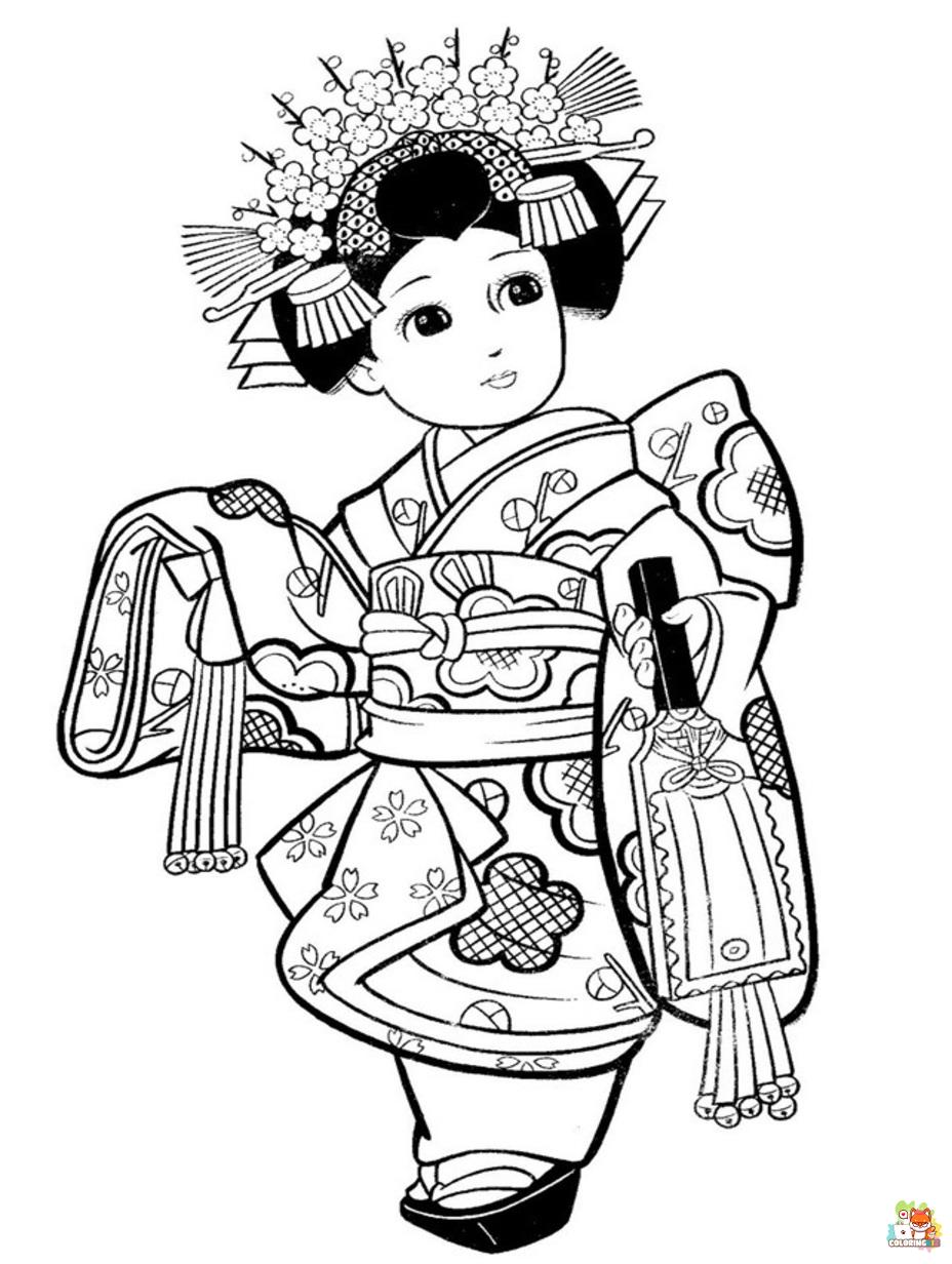 Free japanese coloring pages for kids