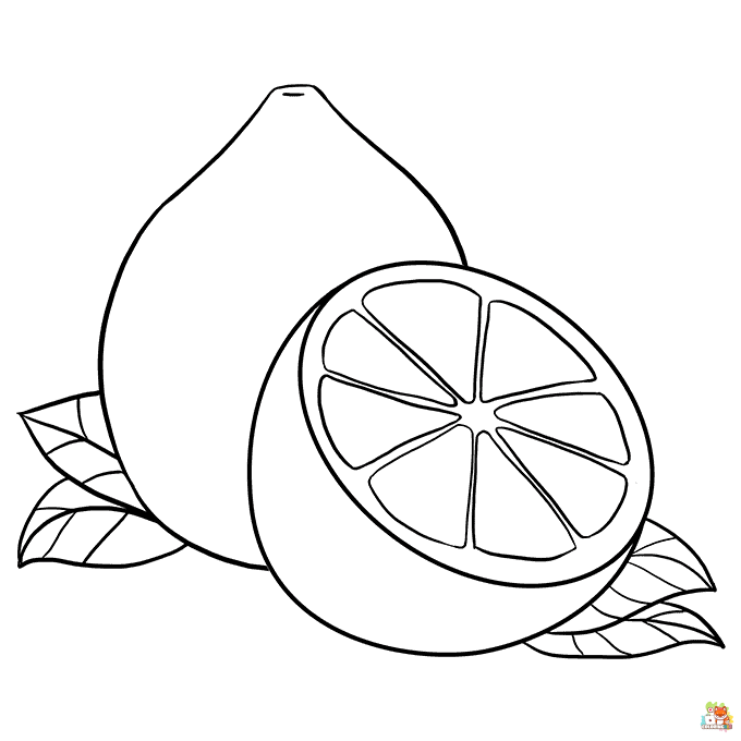 Free lemon coloring pages for kids