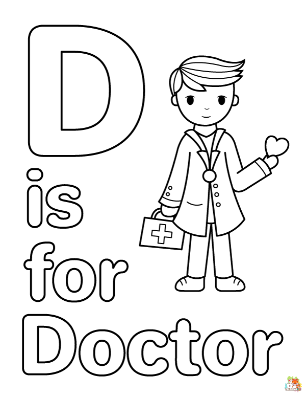 Free letter d coloring pages for kids