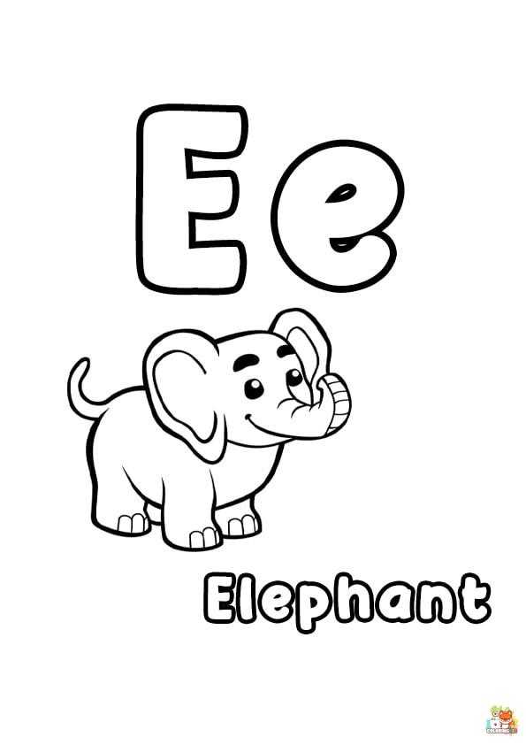 Free letter e coloring pages for kids