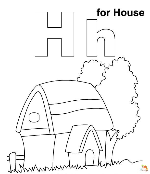Free letter h coloring pages for kids