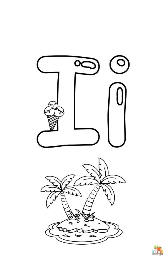 Free letter i coloring pages for kids