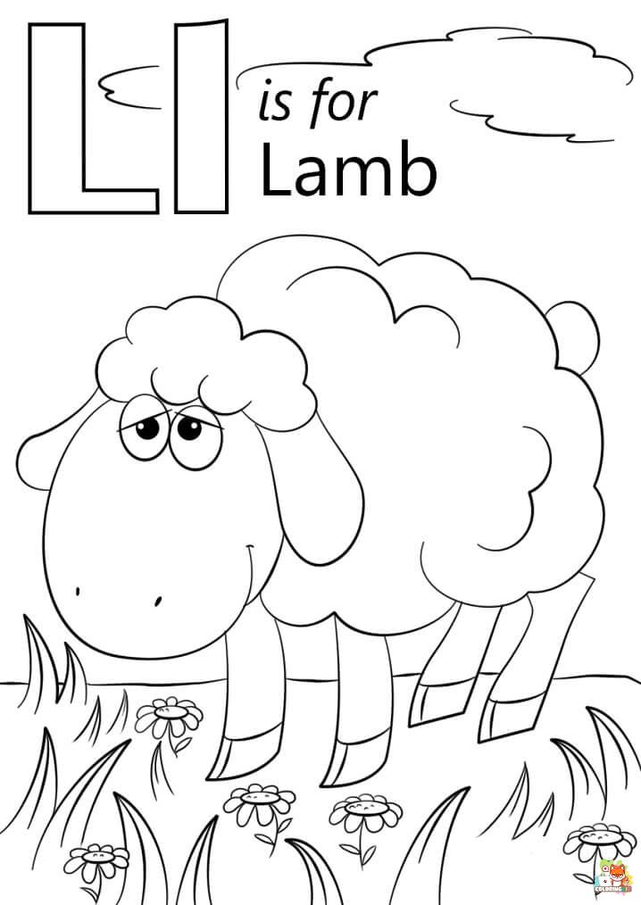Free letter l coloring pages for kids