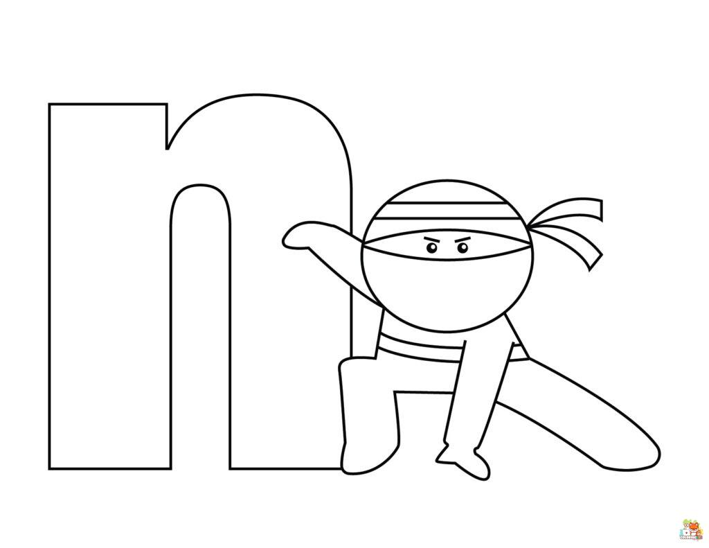 Free letter n coloring pages for kids