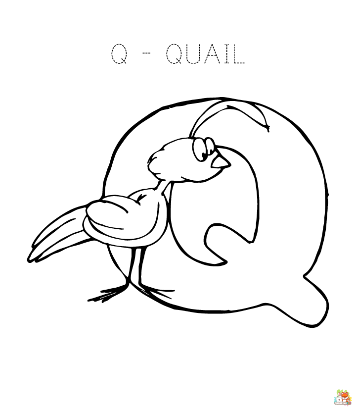 Free letter q coloring pages for kids