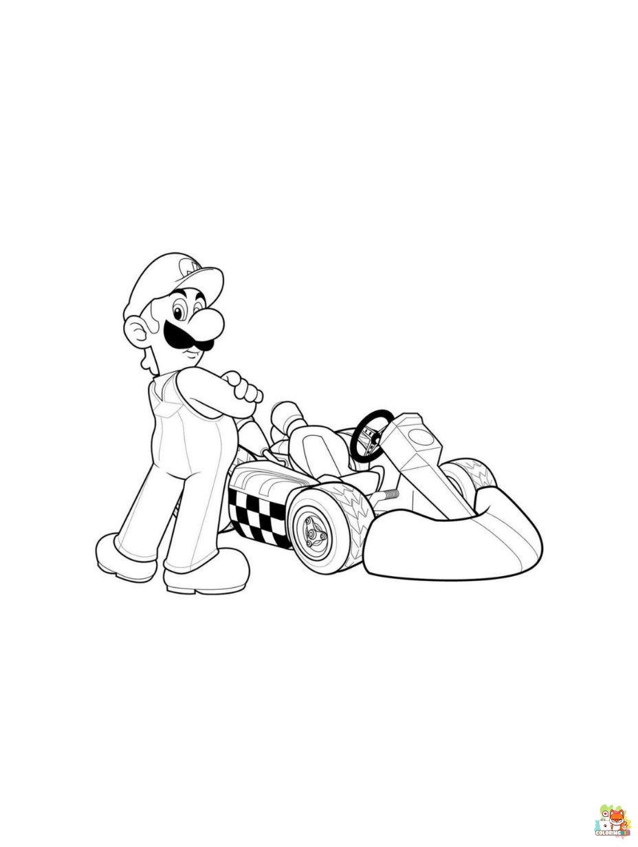 Free mario kart coloring pages for kids