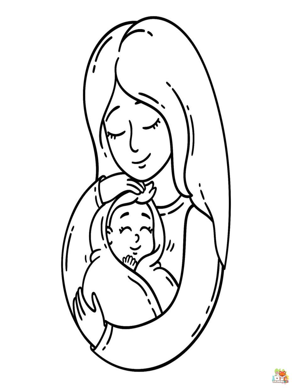 Free mommy coloring pages for kids