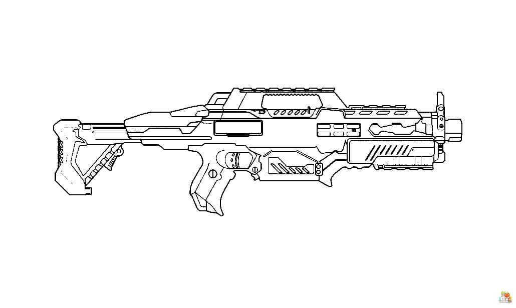 Free nerf gun coloring pages for kids