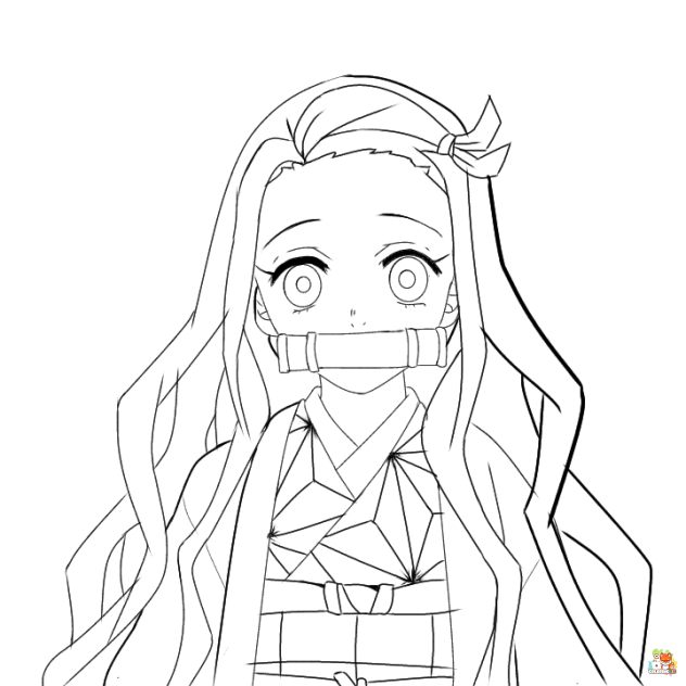 Free nezuko coloring pages for kids