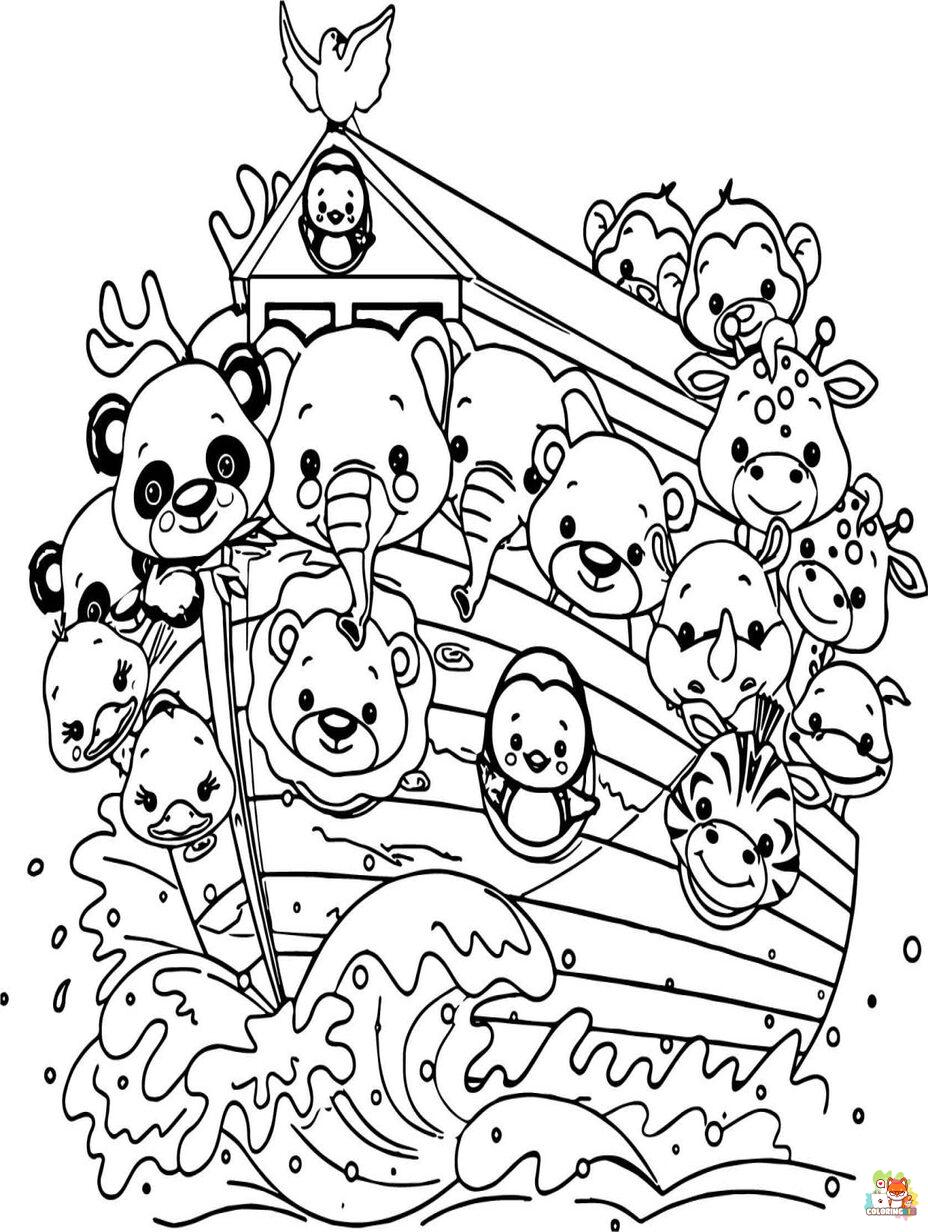 Free noahs ark animals coloring pages for kids