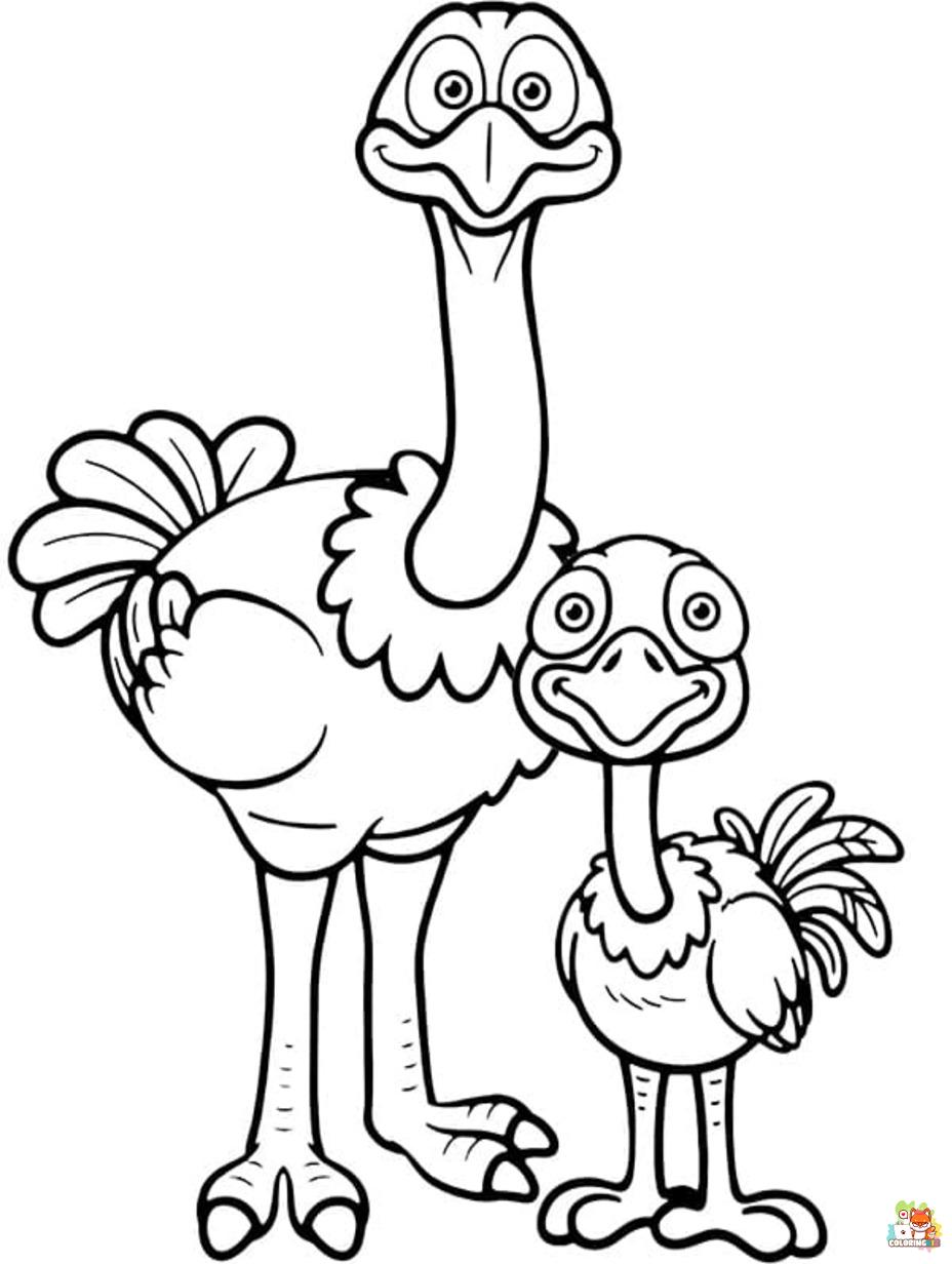 Free ostrich coloring pages for kids